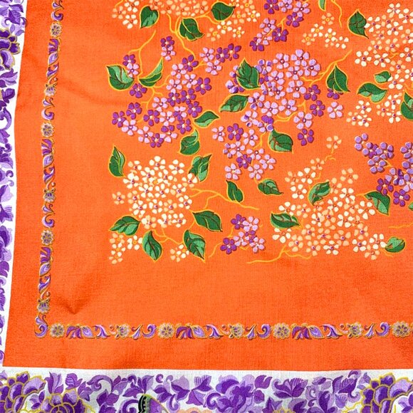 VINTAGE LOUIS FERARD Butterfly Floral XL Silk Scarf - Picture 6 of 9